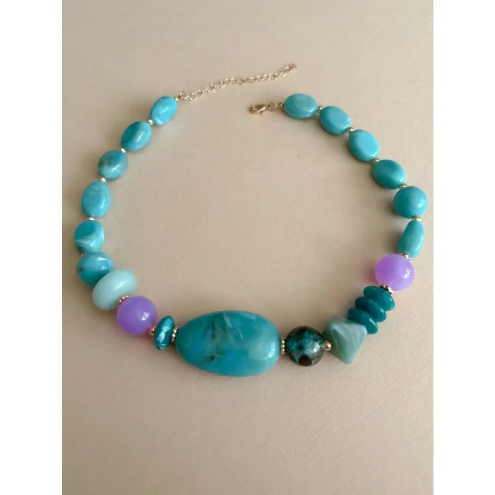 Boho stone necklace N2117